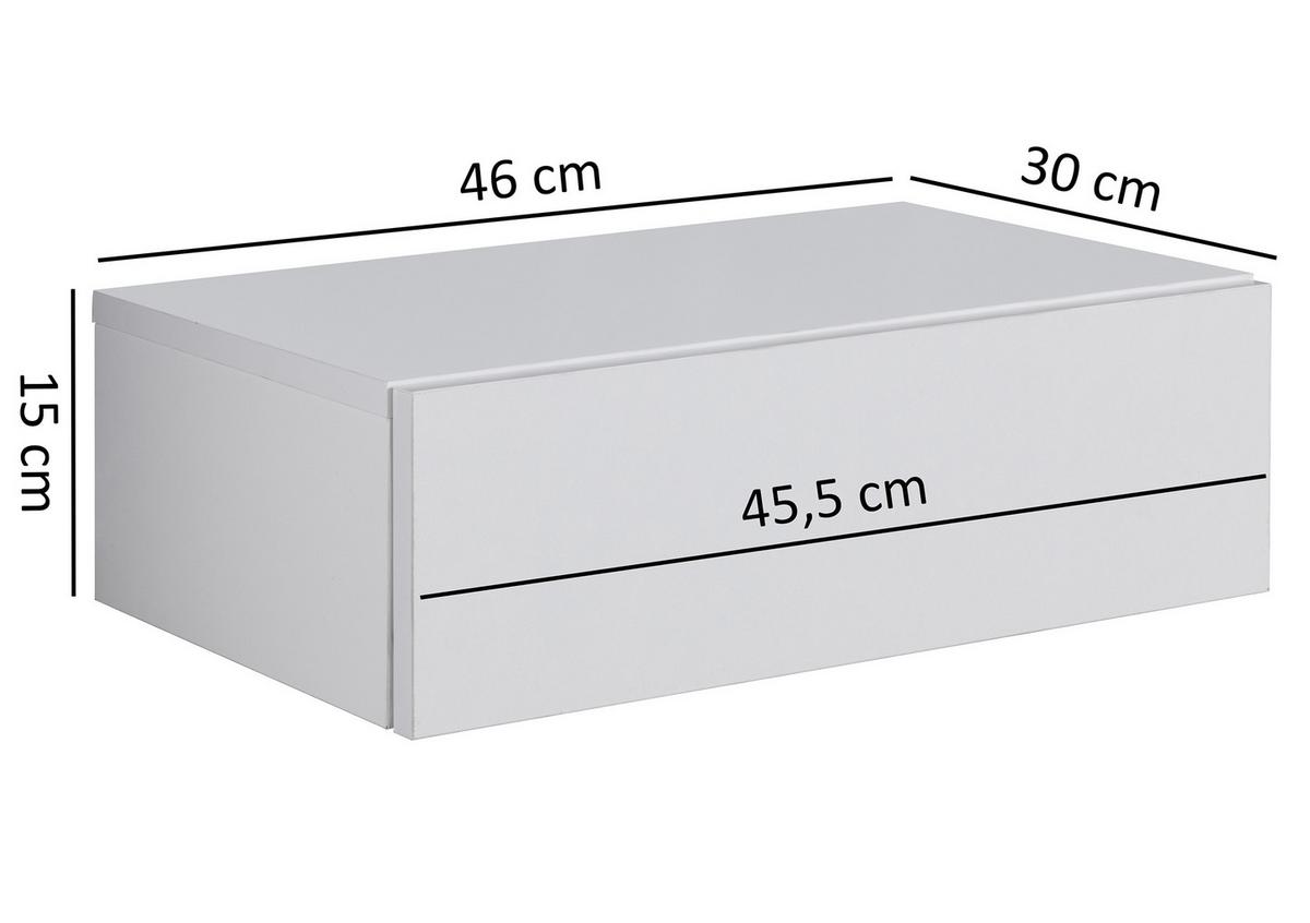 Noční stolek Dream š.: 46 cm bílý - bílá, Moderní, kompozitní dřevo (46/15/30cm) - MID.YOU