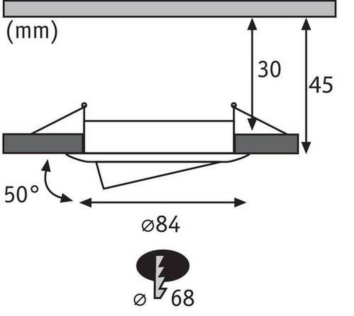Deckenleuchte Ø 8,4 cm 1-Flammig, dimmbar - Alufarben, Basics, Metall (8,4cm) - Paulmann