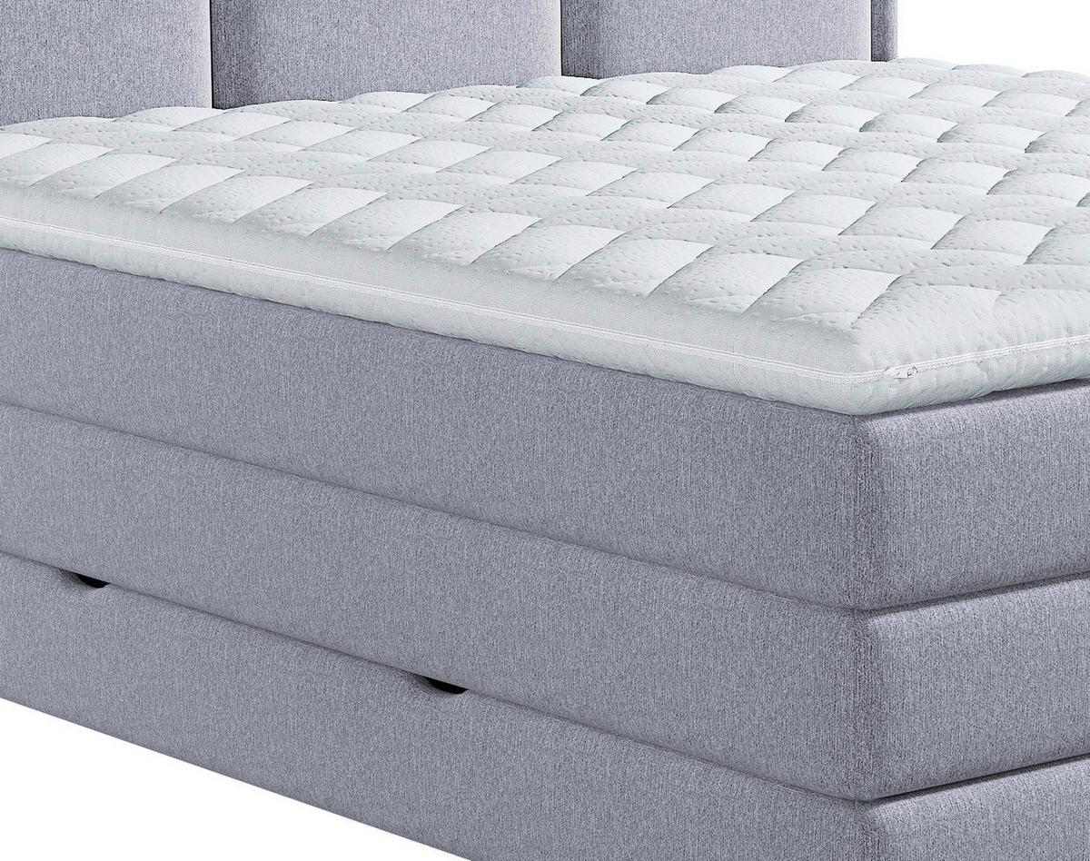 Boxspringbett Mit Topper & Bettkasten 160x200 Swing K - Grau, Design, Textil (160/200cm) - MID.YOU