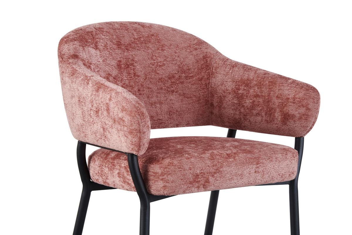 Armlehnstuhl Nova Mikrofaser Braun, B: 60 cm - Pink/Schwarz, KONVENTIONELL, Holz/Textil (60/80/62cm) - MID.YOU