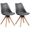 Schalenstuhl Malmö Lederlook Mit Echtholz-Beinen 2er-Set - Eichefarben/Grau, MODERN, Holz/Kunststoff (56/85/49cm) - Luca Bessoni