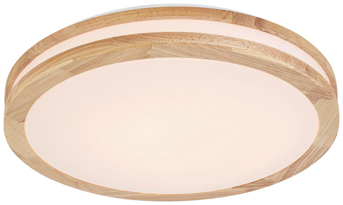 LED-Deckenleuchte Belinda - Eichefarben/Weiß, MODERN, Holz/Kunststoff (45/7,5cm) - Luca Bessoni