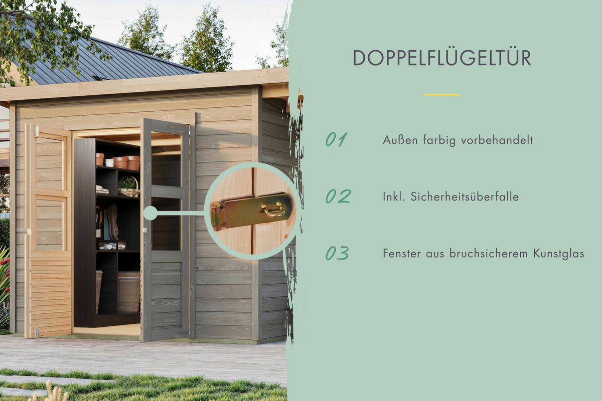 Gartenhaus Kappeln 2 39529 Kappeln 2 - Hellgrau, Basics, Holz (182/122/220cm)