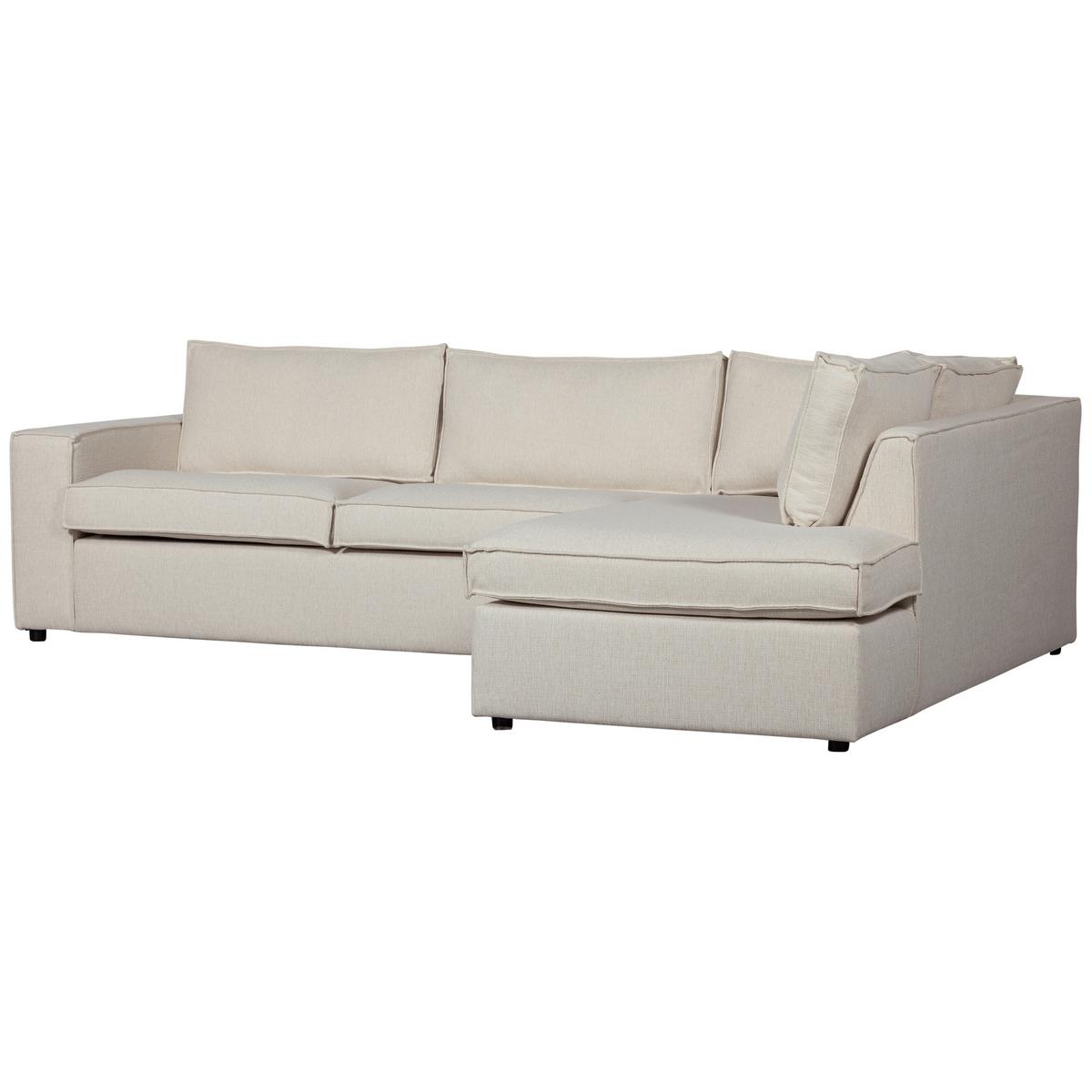 Ecksofa Thomas Naturfarben S:283x197cm - Schwarz/Naturfarben, Design, Textil (283/197cm) - Livetastic