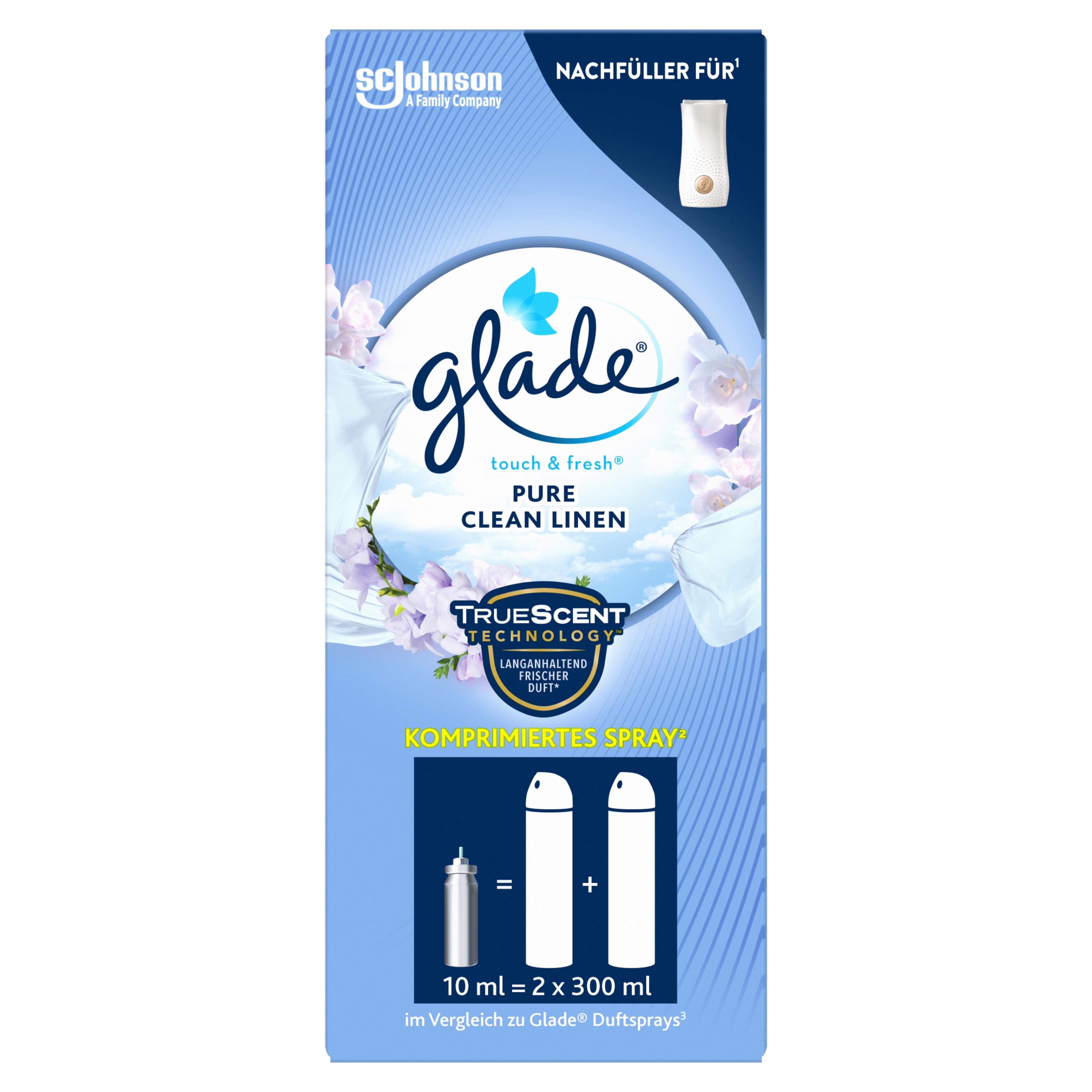 Raumduft-Nachfüllung Touch & Fresh Clean Linen - Grau, Basics, Metall (2,5/7/2,5cm) - Glade