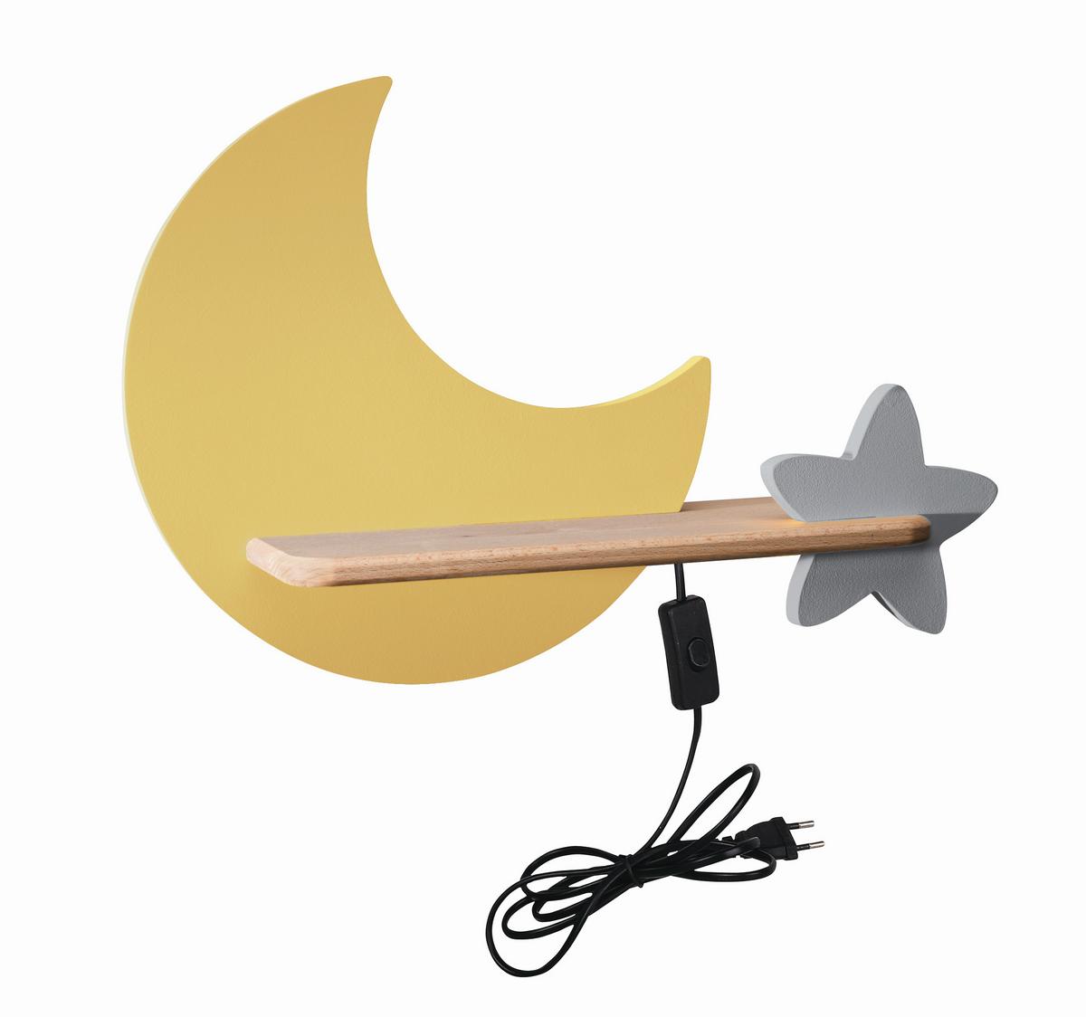 Kinderwandleuchte 21-84460 Moon - Goldfarben, Basics, Holz/Holzwerkstoff (39.5/12/27.5cm)