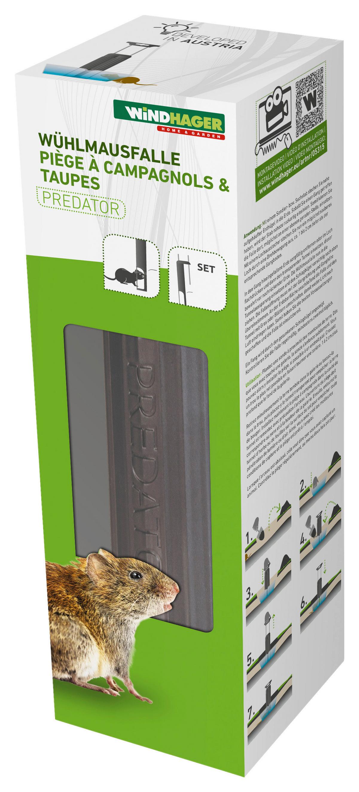 Wühlmausfalle Predator Schlagfalle Kunststoff - Transparent/Schwarz, Basics, Kunststoff (6,5/22/25cm)