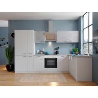 Eckküche Malia L-Küchenblock 310 cm - Graphitfarben/Weiß, Basics, Holzwerkstoff (310/171cm) - Respekta