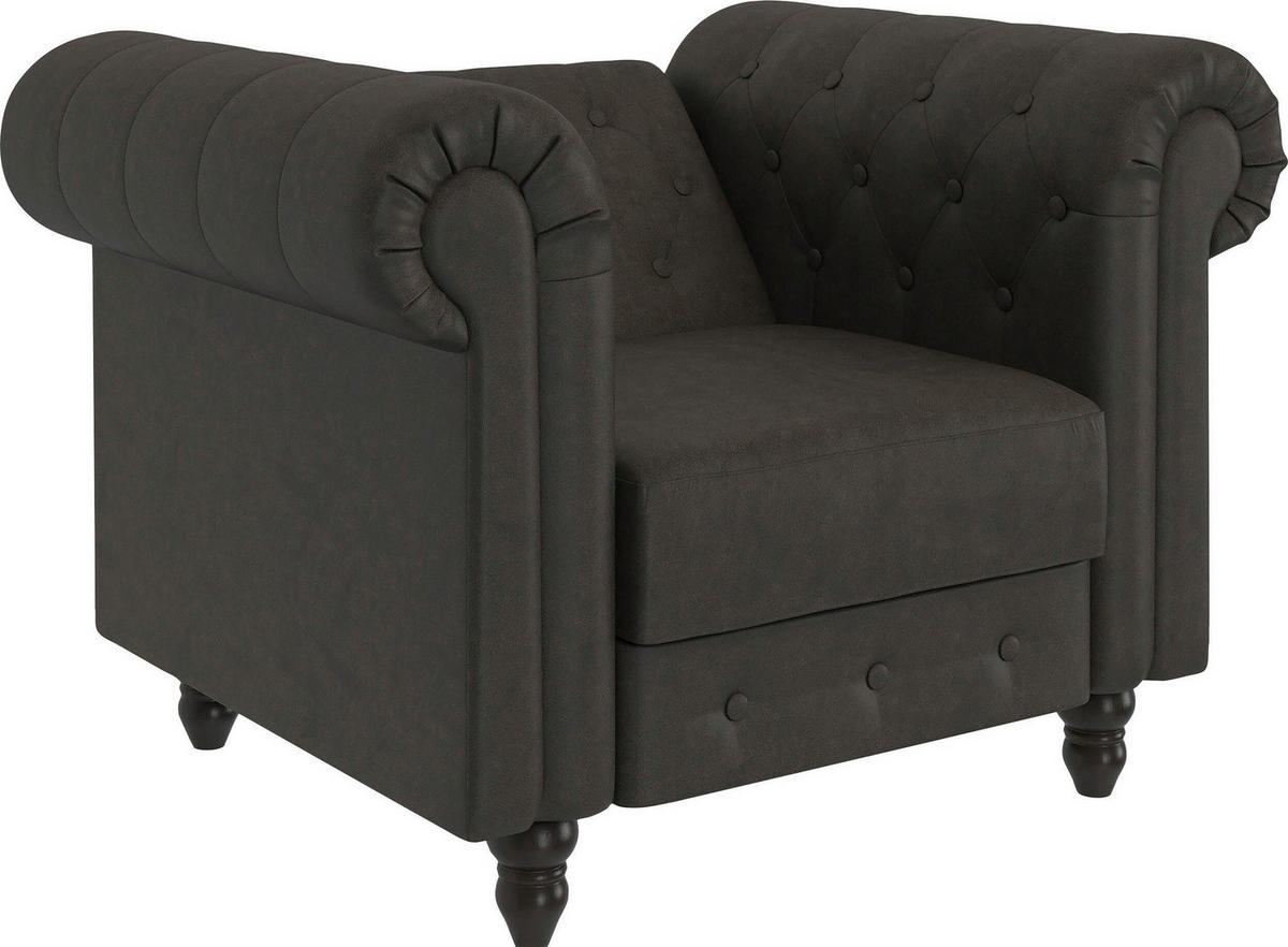 Sessel Firenze Anthrazit, Relaxfunktion - Anthrazit/Schwarz, Basics, Textil (111/83/87cm) - Livetastic