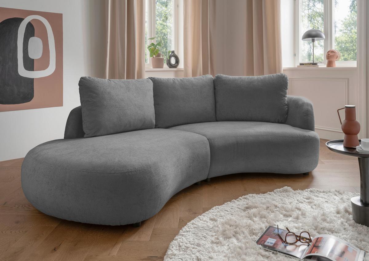 Ecksofa Doppo, Anthrazit S: 250x139 cm - Anthrazit/Schwarz, MODERN, Textil (250/139cm) - Livetastic