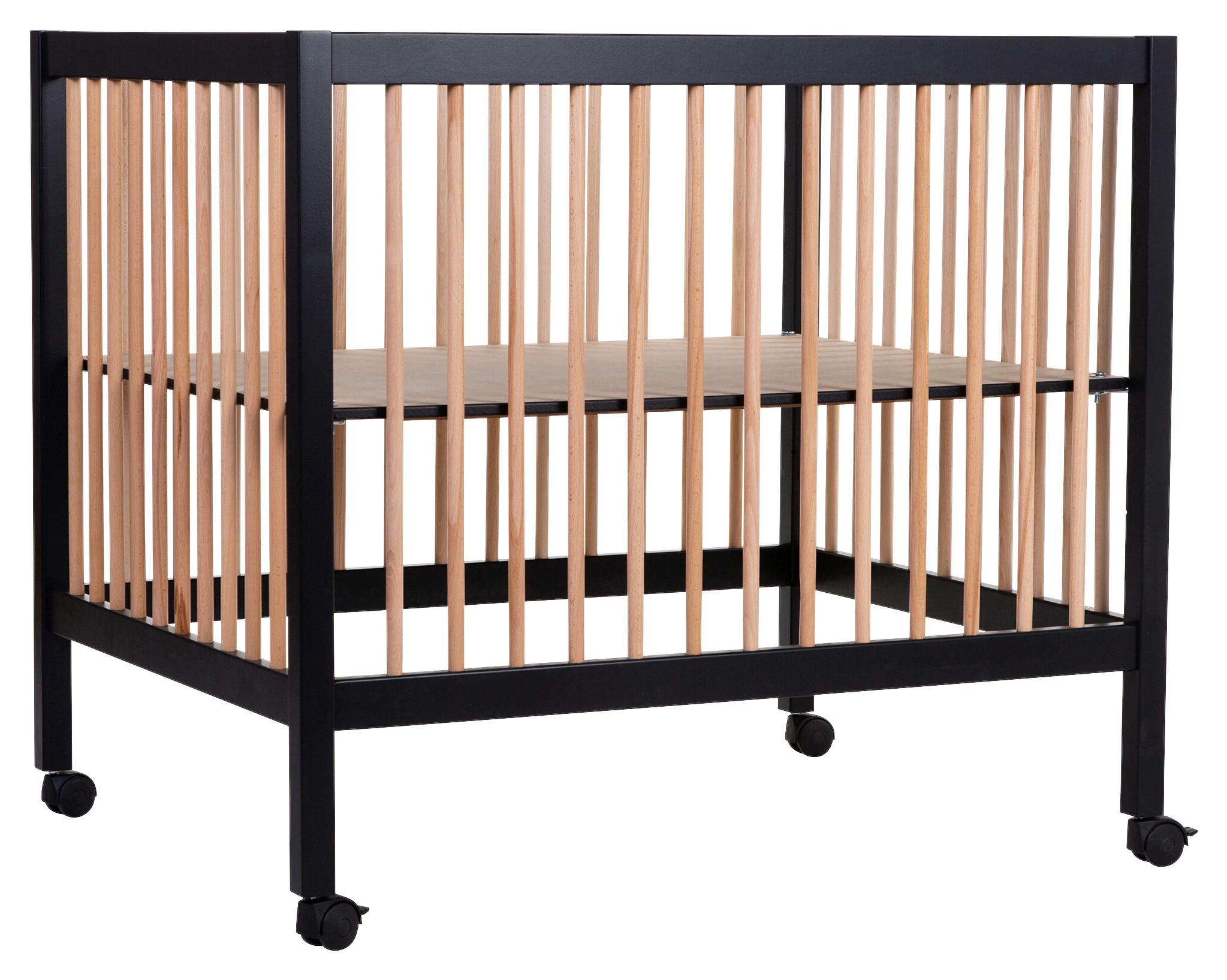Laufgitter höhenverstellbar Schwarz, Naturfarben, L: 98 cm - Schwarz/Naturfarben, KONVENTIONELL, Holz/Kunststoff (98/78/82cm) - Childhome