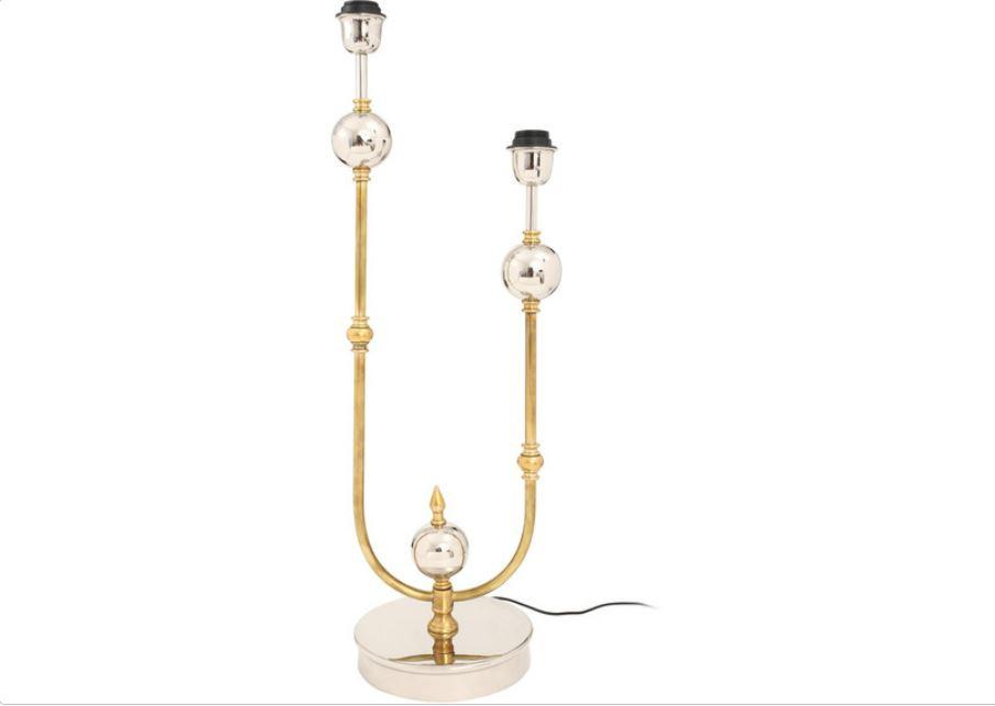 Tischlampe Cosima Silber-/Goldfarben - Silberfarben/Goldfarben, Trend, Kunststoff/Metall (21/25/77cm) - Kayoom