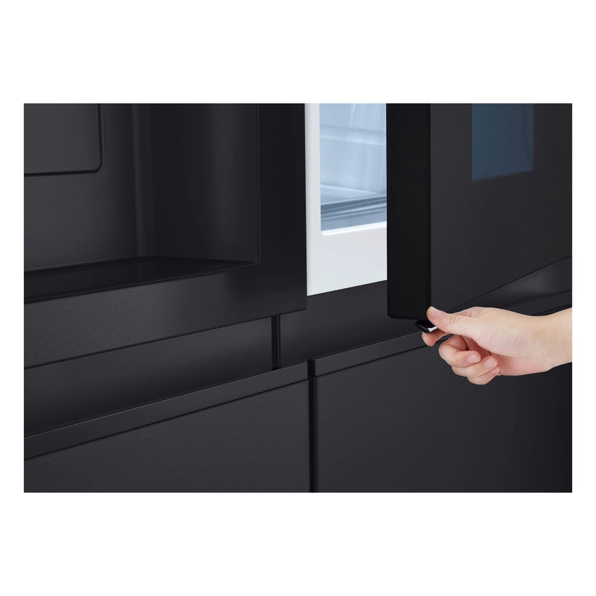 Kühl-Gefrier-Kombination LG Gsxe90evdd - Schwarz, Basics, Glas/Kunststoff (91.3/179/73.5cm)