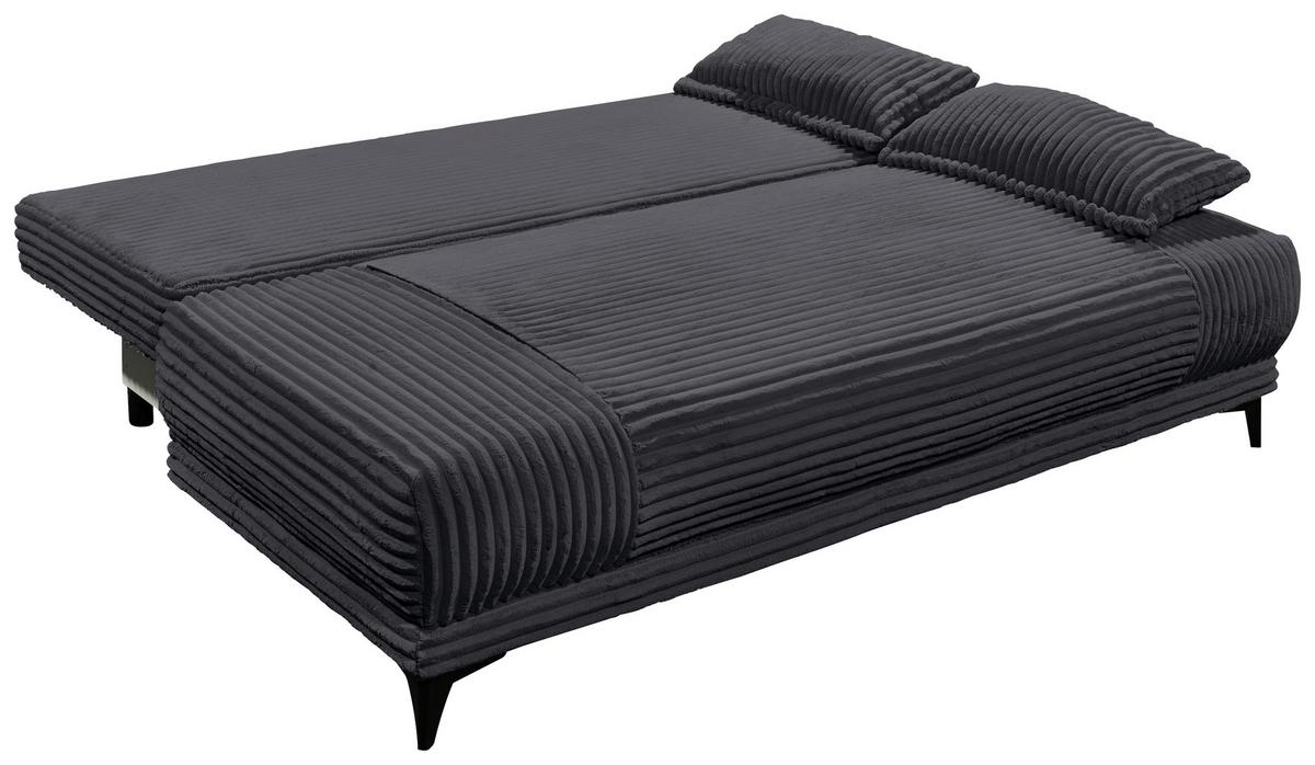 Schlafsofa Sally Schwarz B: 211 cm - Schwarz, KONVENTIONELL, Textil (211/96/105cm) - MID.YOU
