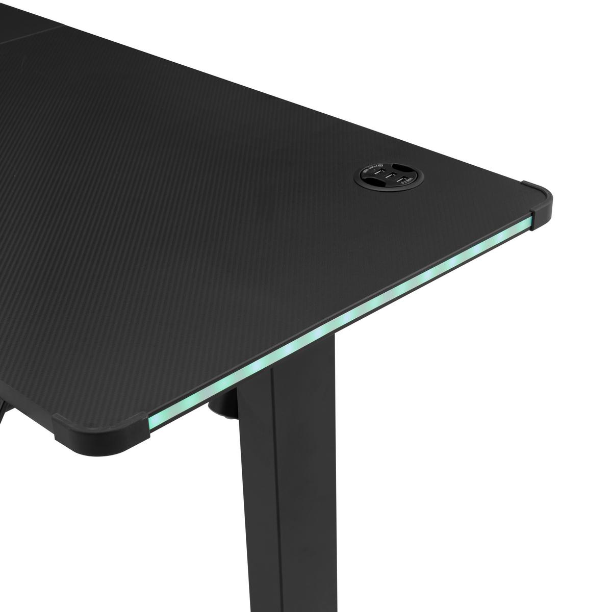 SCHREIBTISCH Worktime Game Schwarz L: 140cm - Schwarz, MODERN, Holz/Metall (140/80/72-110cm) - MID.YOU