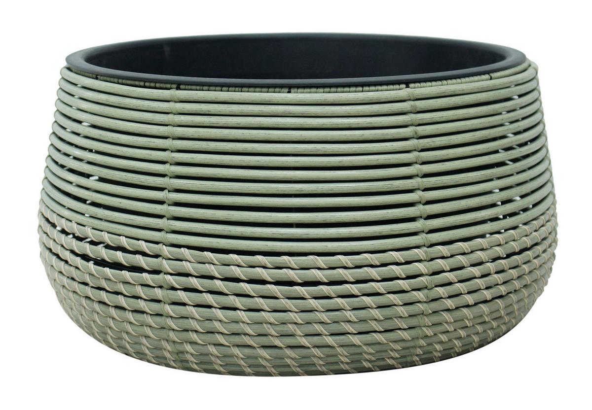 Pflanzentopf Marlisa - Schwarz/Grün, KONVENTIONELL, Kunststoff/Metall (48/24cm) - Luca Bessoni