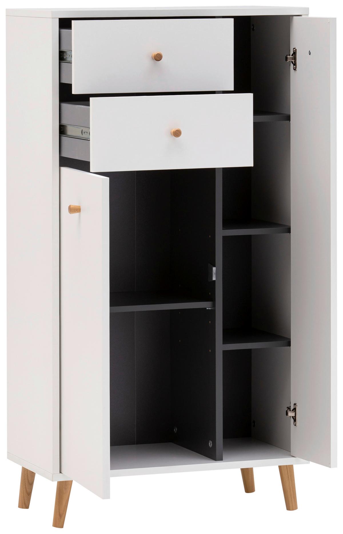 HIGHBOARD Bjarne Weiß B: 60,2cm - Weiß, Design, Holzwerkstoff (60,2/113,4/33,05cm) - MID.YOU