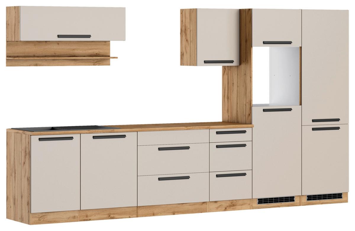 Küchenleerblock Aveiro Kaschmir/Eiche Wotan B: 360cm - Kaschmir/Eiche Wotan, Trend, Holzwerkstoff (360cm) - Held