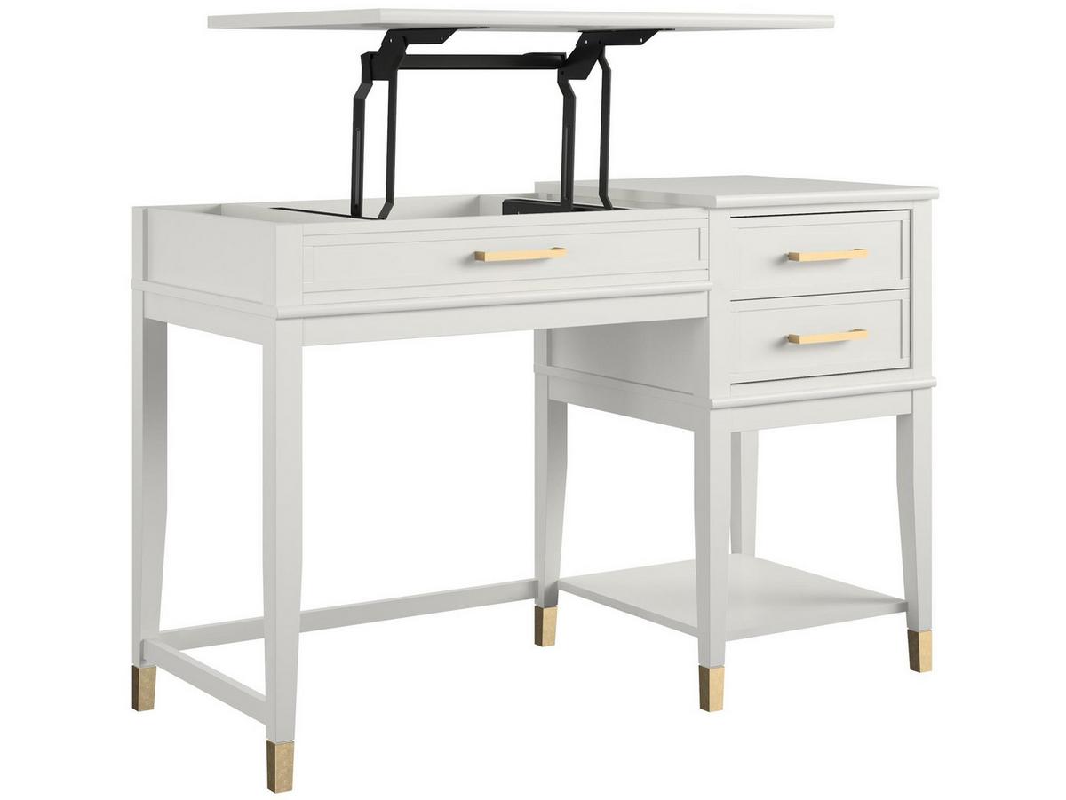 Schreibtisch Westerleigh Weiß B: 77 cm - Weiß, Design, Holzwerkstoff (115/77/49cm) - MID.YOU