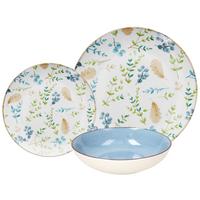 Tafelservice Gaia Porzellan 6 Personen Geschirr Set - Blau/Weiß, Design, Keramik - Tognana