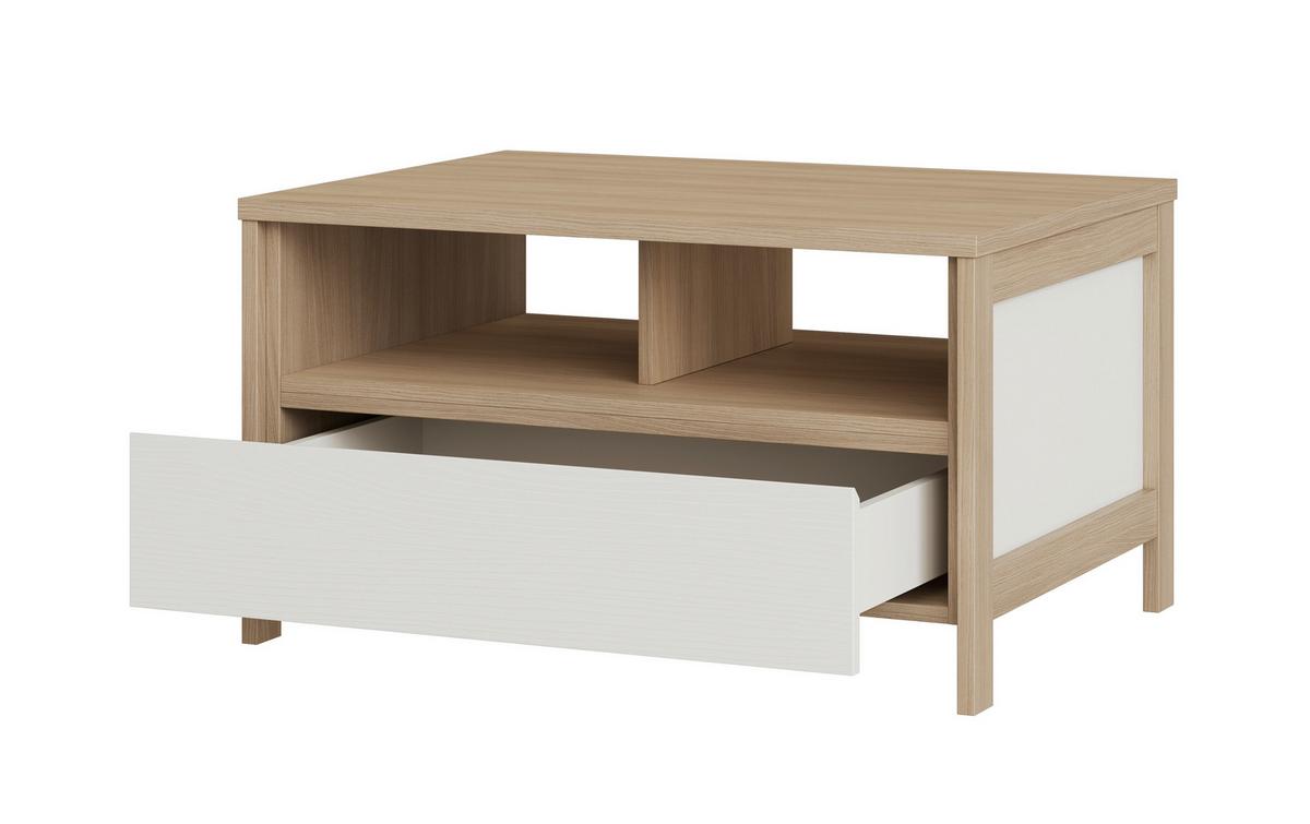 Couchtisch Stranda Weiß B: 80cm - Eichefarben/Weiß, Design, Holzwerkstoff (80/46/60cm) - MID.YOU