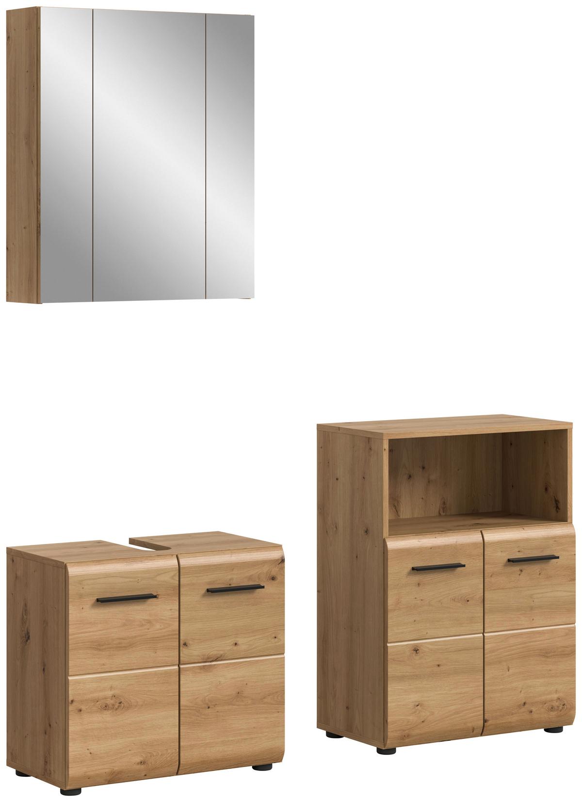 Badezimmer Ice Eiche Artisan Dekor B: 120cm - Schwarz/Eiche Artisan, Basics, Holzwerkstoff (120cm) - MID.YOU
