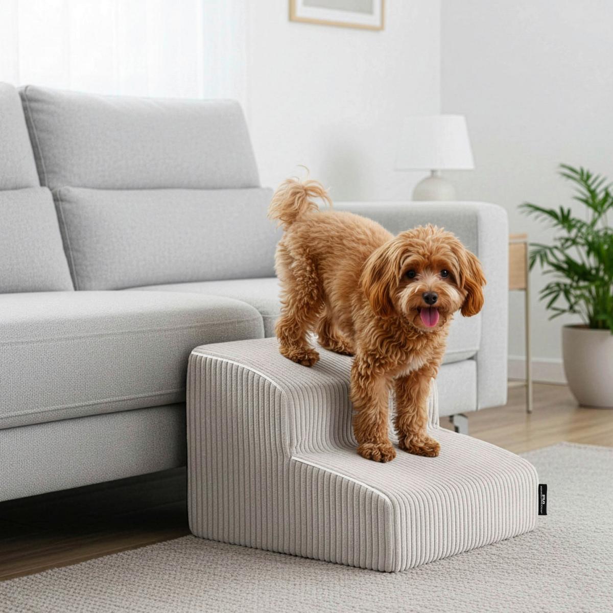 TIERTREPPE HUNDETREPPE BEIGE - Beige, Basics, Kunststoff/Textil (39/41/30cm)