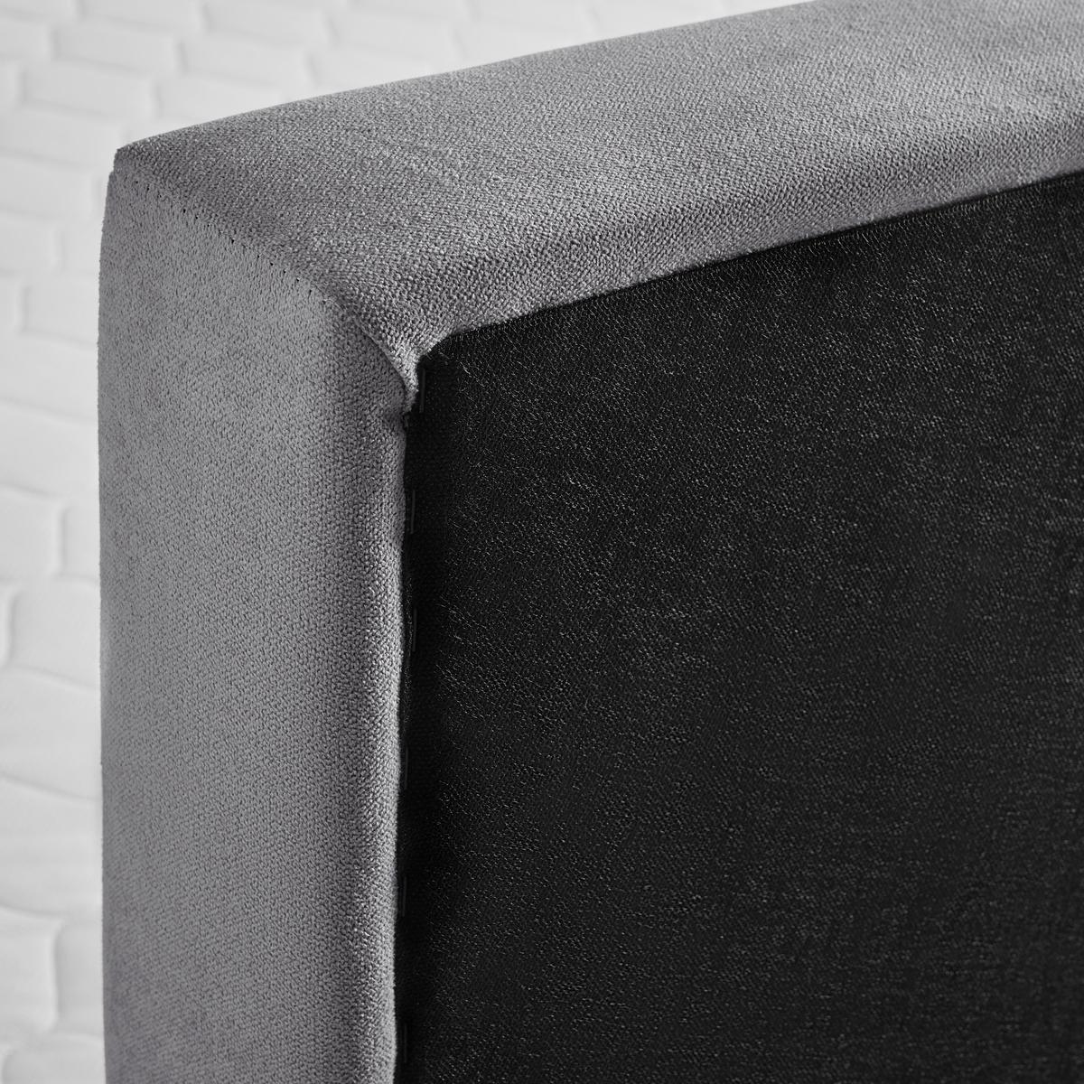 Postel boxspring s toperem, 180x200 cm, sivá - šedá/černá, Moderní, kov/dřevo (180/200cm) - Bessagi Home