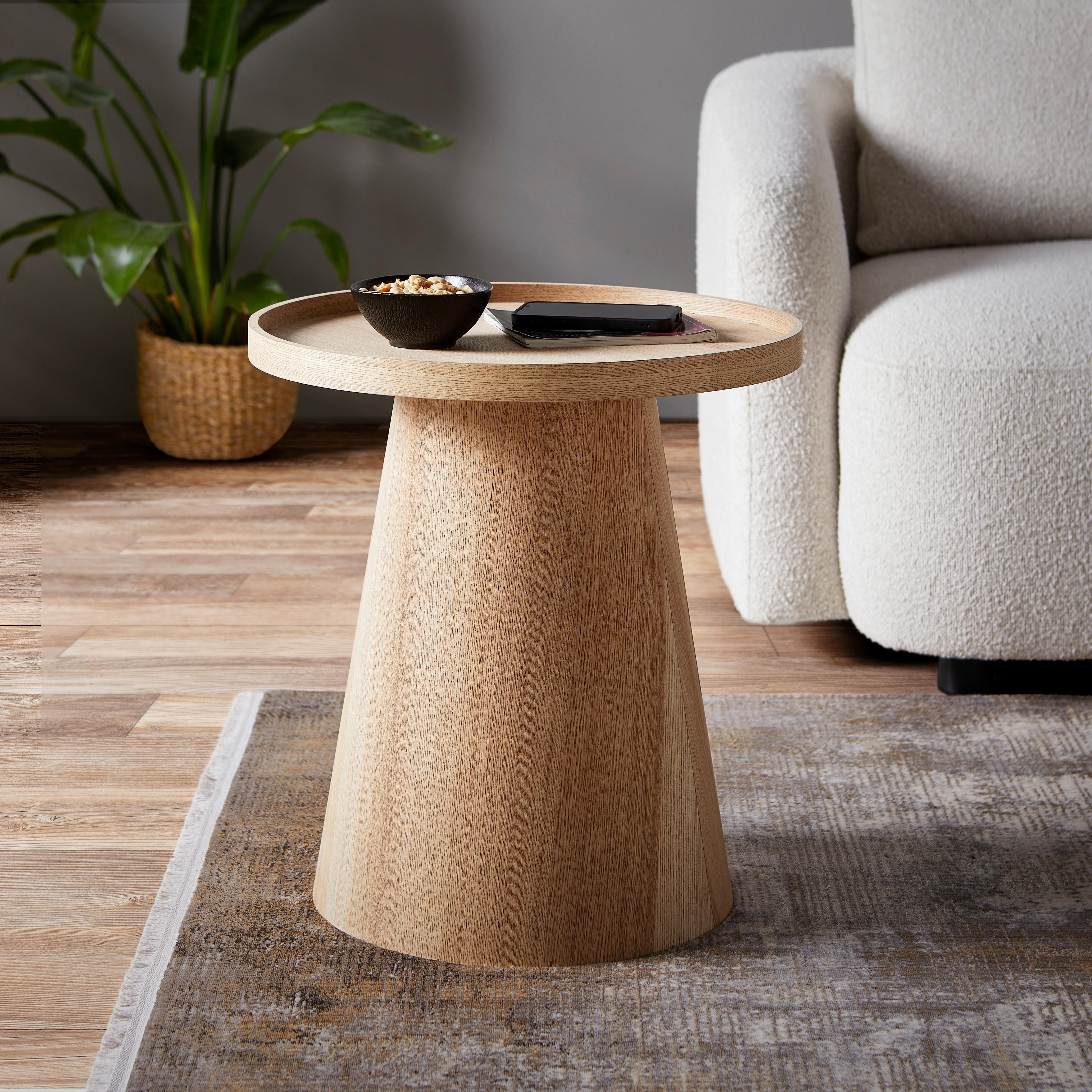Odkládací stolek P: 45cm - přírodní barvy, Moderní, dřevo/kompozitní dřevo (45/50cm) - Premium Living