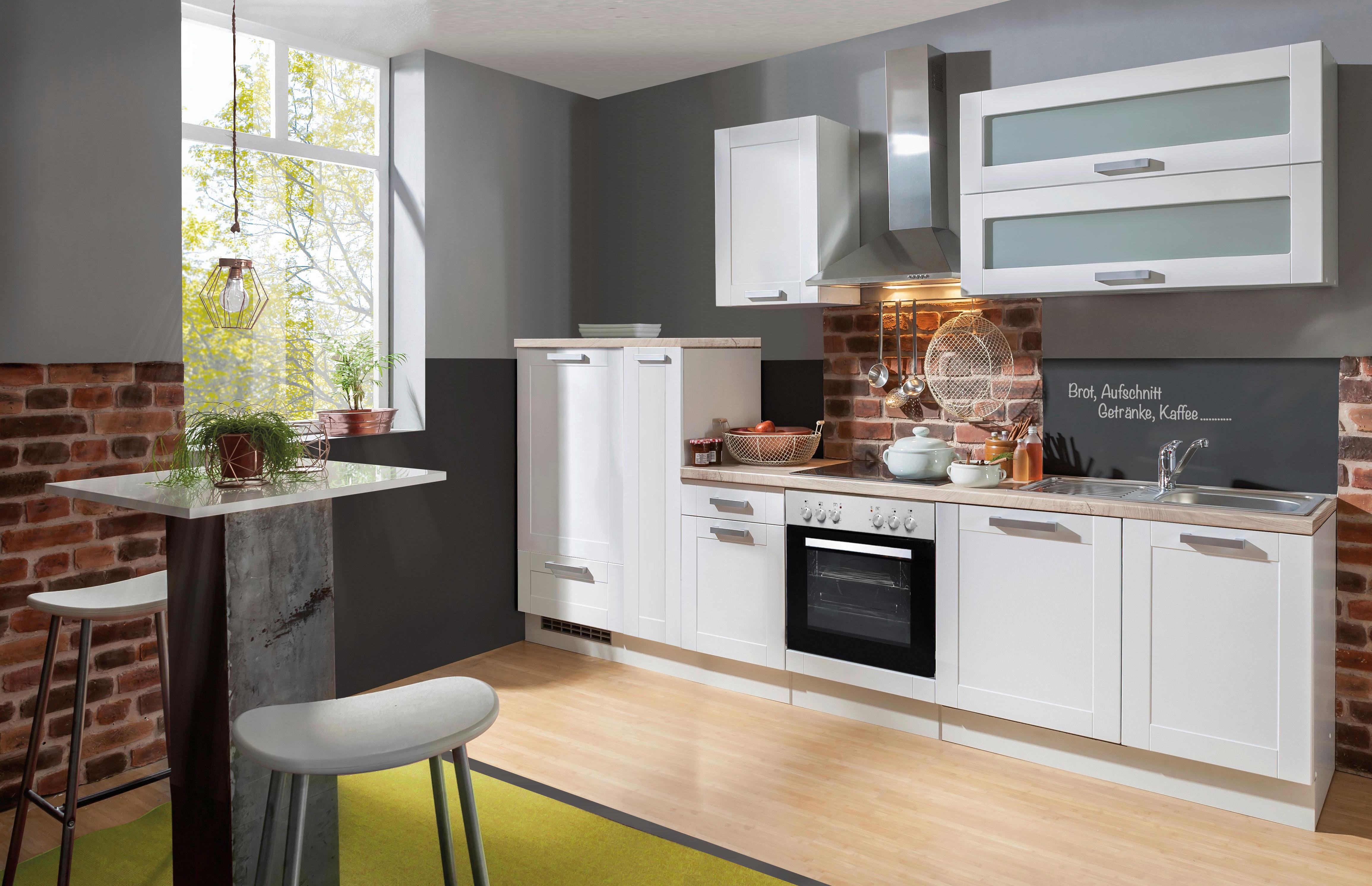 Küchenblock White-Premium - Eichefarben/Weiß, KONVENTIONELL, Holzwerkstoff (300cm) - Menke