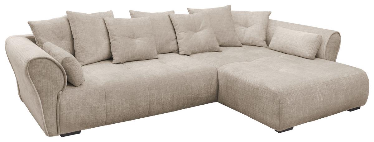 Ecksofa Riska Taupe S: 330x197 Cm - Taupe/Schwarz, KONVENTIONELL, Textil (330/197cm) - MID.YOU