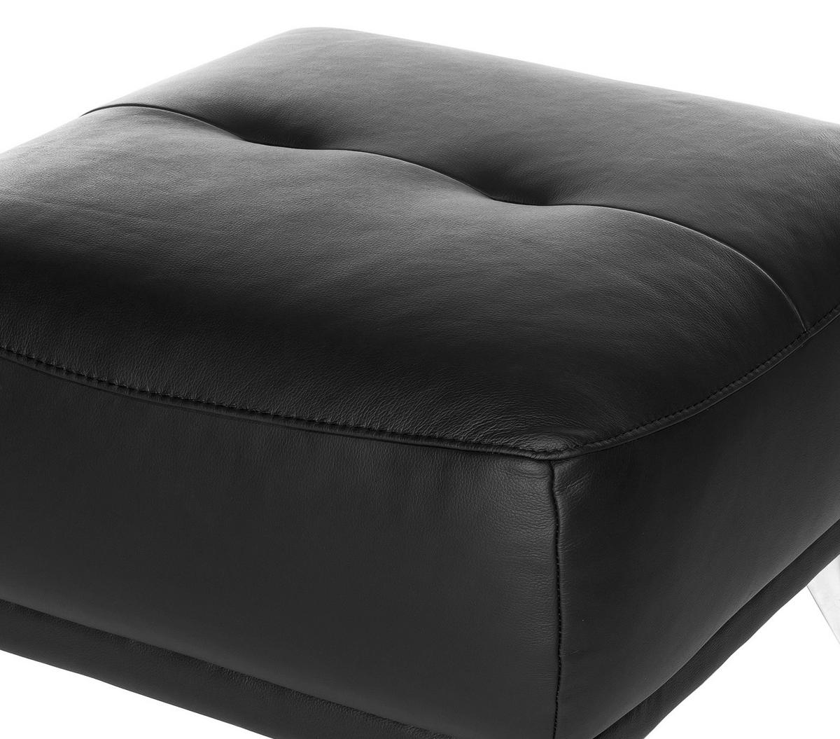 Hocker Frisco - Chromfarben/Schwarz, MODERN, Textil (65/46/65cm) - MID.YOU