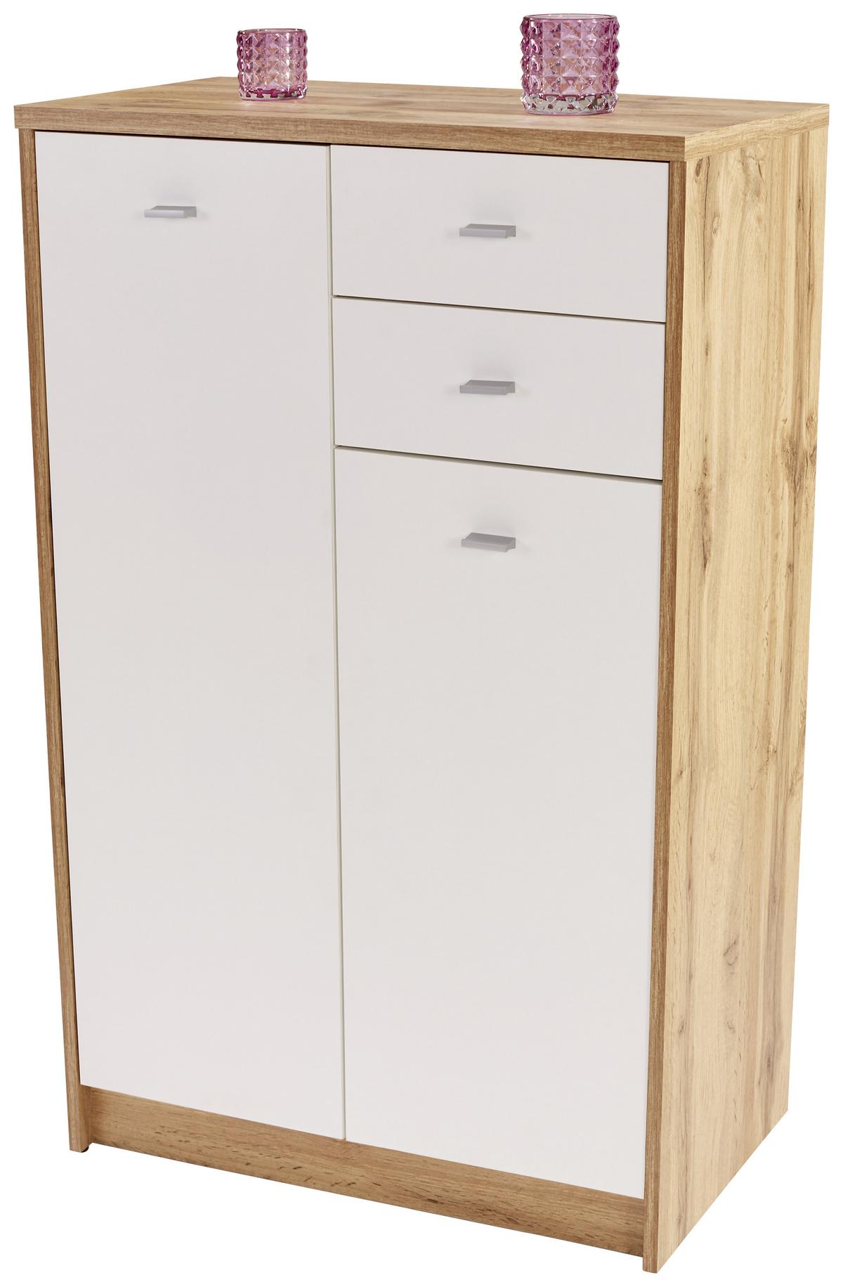 KOMODA 4-YOU NEW YUK08 - čierna/biela, Modern, kompozitné drevo/plast (74/111,4/35cm)