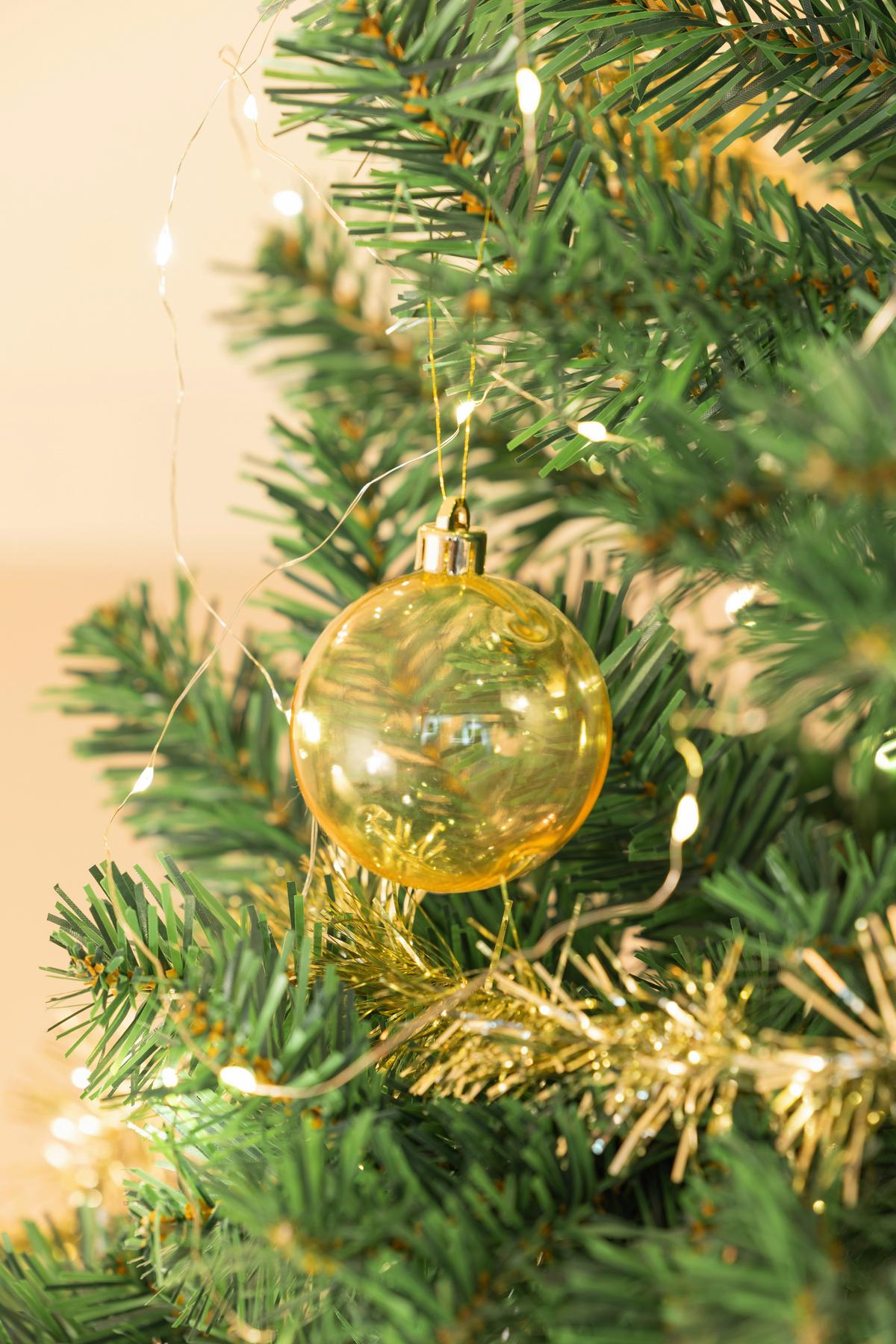 Christbaumkugel-Set Anita - Goldfarben, KONVENTIONELL, Kunststoff - Luca Bessoni