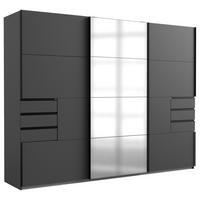 Schwebetürenschrank B: 270 cm Saigon Graphitfarben / Schwarz - Klar/Anthrazit, KONVENTIONELL, Glas/Holzwerkstoff (270/210/64cm) - P & B