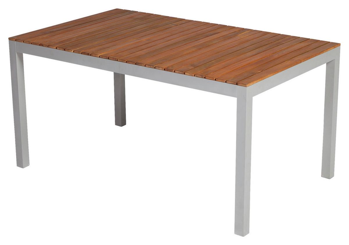 Gartengarnitur 5-Tlg. Naxos Alu/Holz/Textil - Silberfarben/Grau, ROMANTIK / LANDHAUS, Holz/Textil - Gardenson