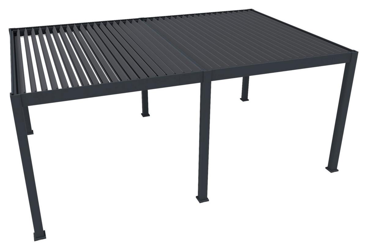 Pergola Deluxe Plus 600x255x 400cm Wetterfest, Elektrisch - Anthrazit, Basics, Metall (600/255/400cm) - Gardenson