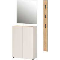 Garderobe Alviano Kaschmir/Eiche Dekor 3-Teilig - Kaschmir/Eichefarben, Design, Glas/Holzwerkstoff (104/200/33cm) - Germania
