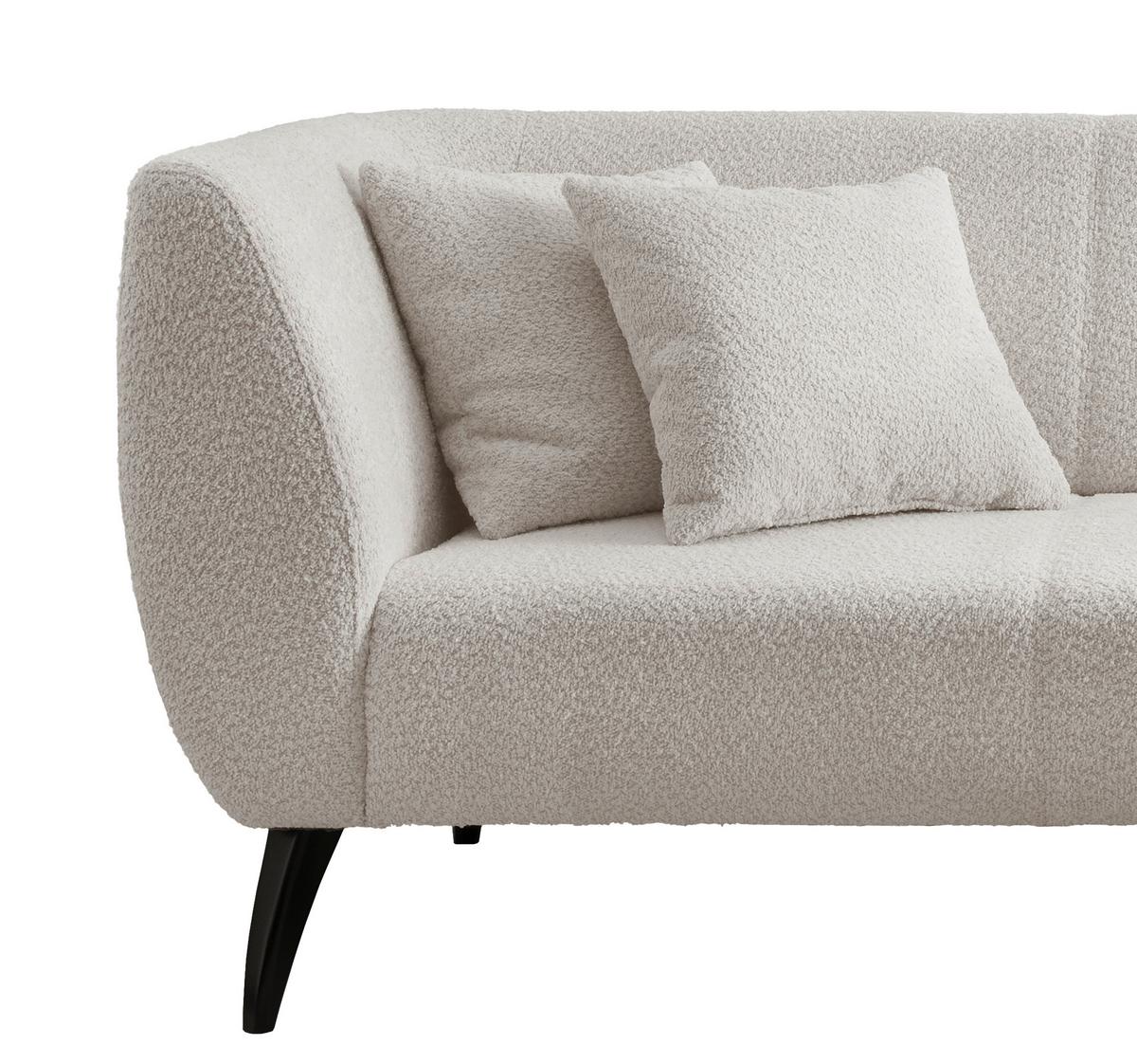 Ecksofa Colori Weiß S: 264/180 cm - Schwarz/Weiß, MODERN, Holz/Textil (264/160cm) - MID.YOU
