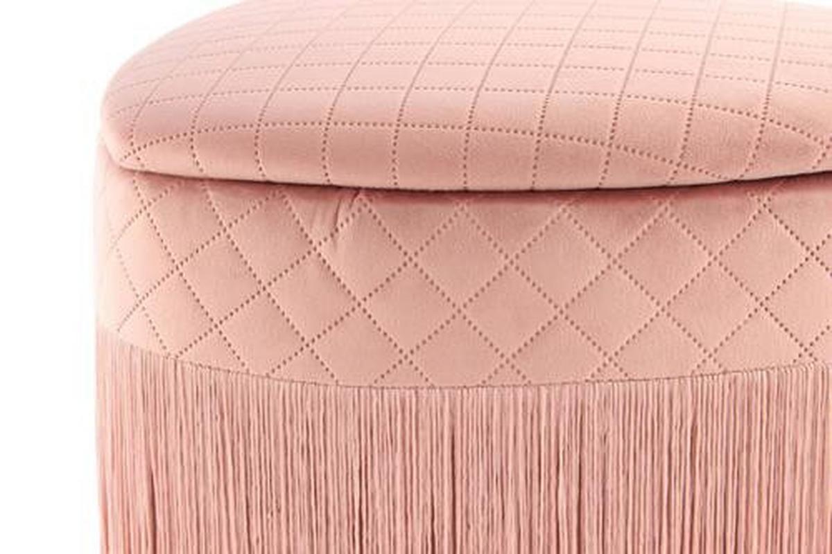 Taburet, růžová - růžová, Basics, dřevo/kompozitní dřevo (43/42/48cm)