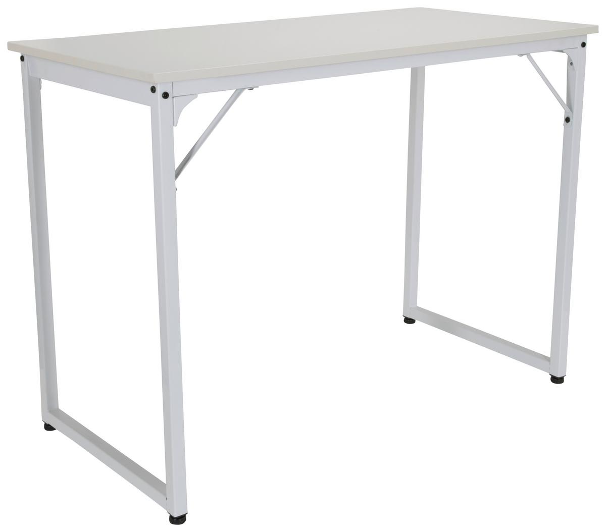 Schreibtisch Workspace I Weiß - Weiß, Basics, Holzwerkstoff/Metall (120/50/74cm) - MID.YOU