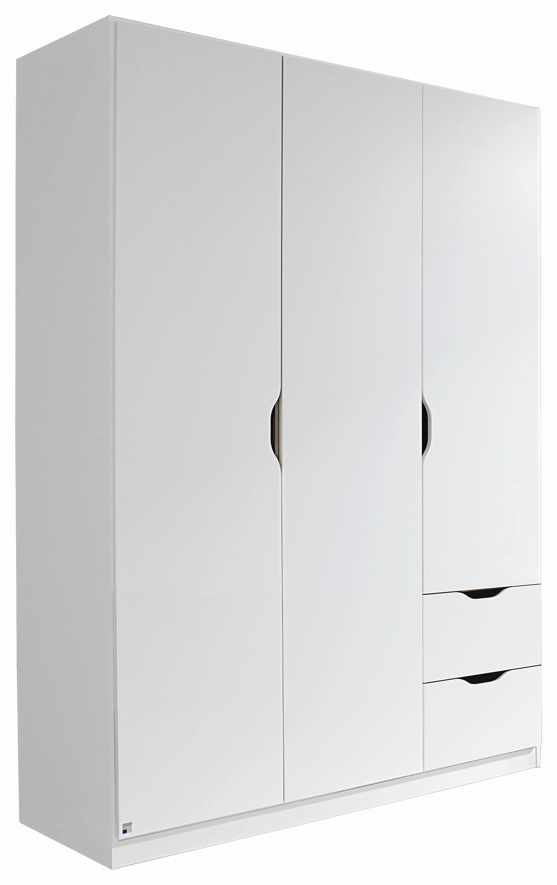 Drehtürenschrank Grifflos 136cm Freising, Alpinweiß