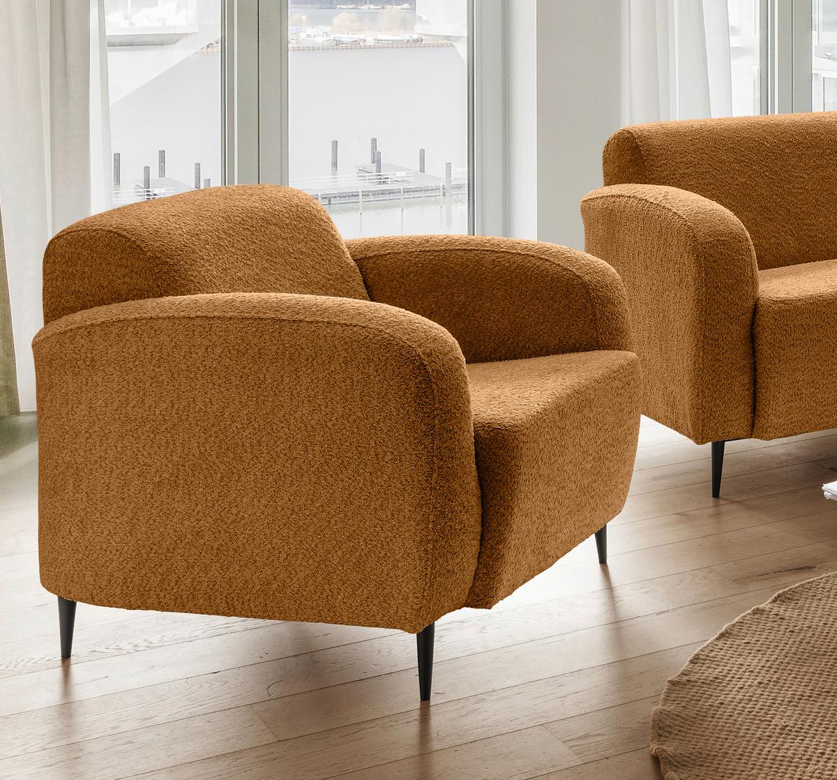 Sessel Marone Goldfarben B: 85cm - Goldfarben/Schwarz, MODERN, Textil (85/76/90cm) - Livetastic