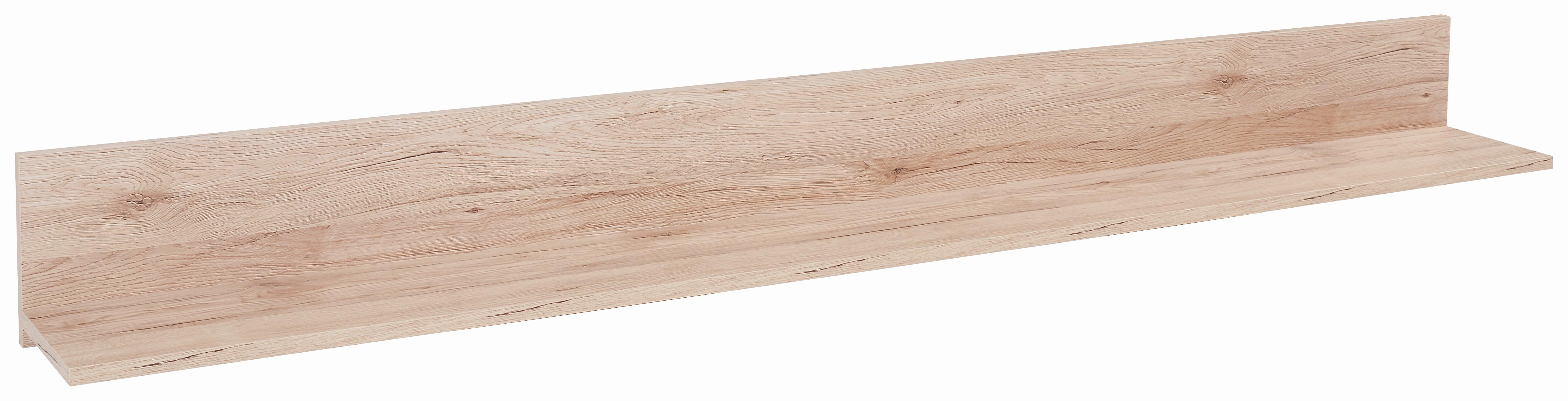 Falipolc Malta - tölgyfa színű, Modern, faalapú anyag (180/18/20cm)