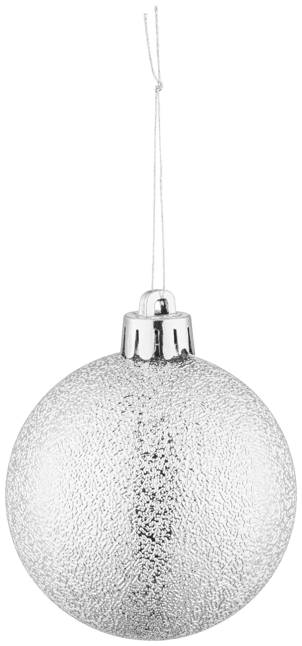 CHRISTBAUMKUGEL-SET Ena, Silberfarben, 30-teilig - Silberfarben, KONVENTIONELL, Kunststoff (6cm) - Luca Bessoni