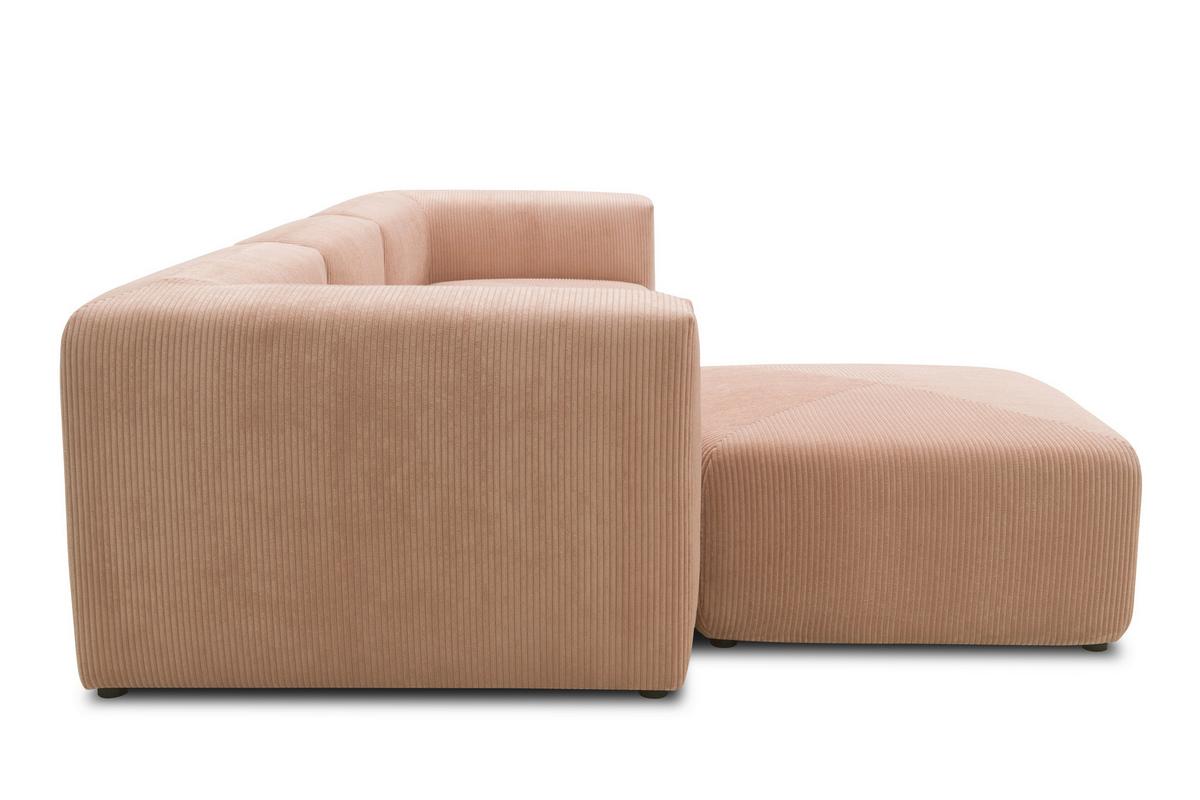 Ecksofa Rosa, Roségold B; 301 Cm - Roségold/Schwarz, Design, Textil (301/69/193cm) - MID.YOU