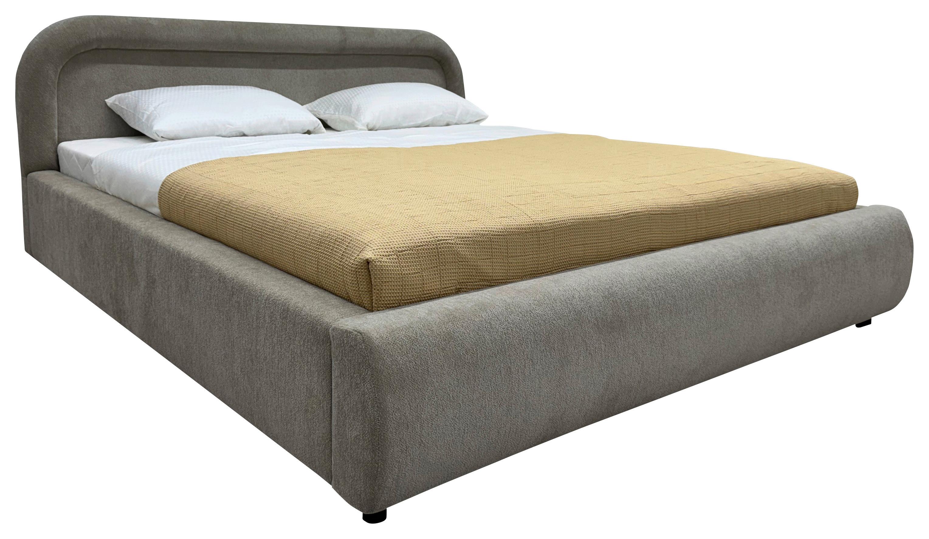 Polsterbett Dafne Grau Lf: 180x200 cm - Eichefarben/Grau, MODERN, Holz/Textil (180/200cm) - Livetastic