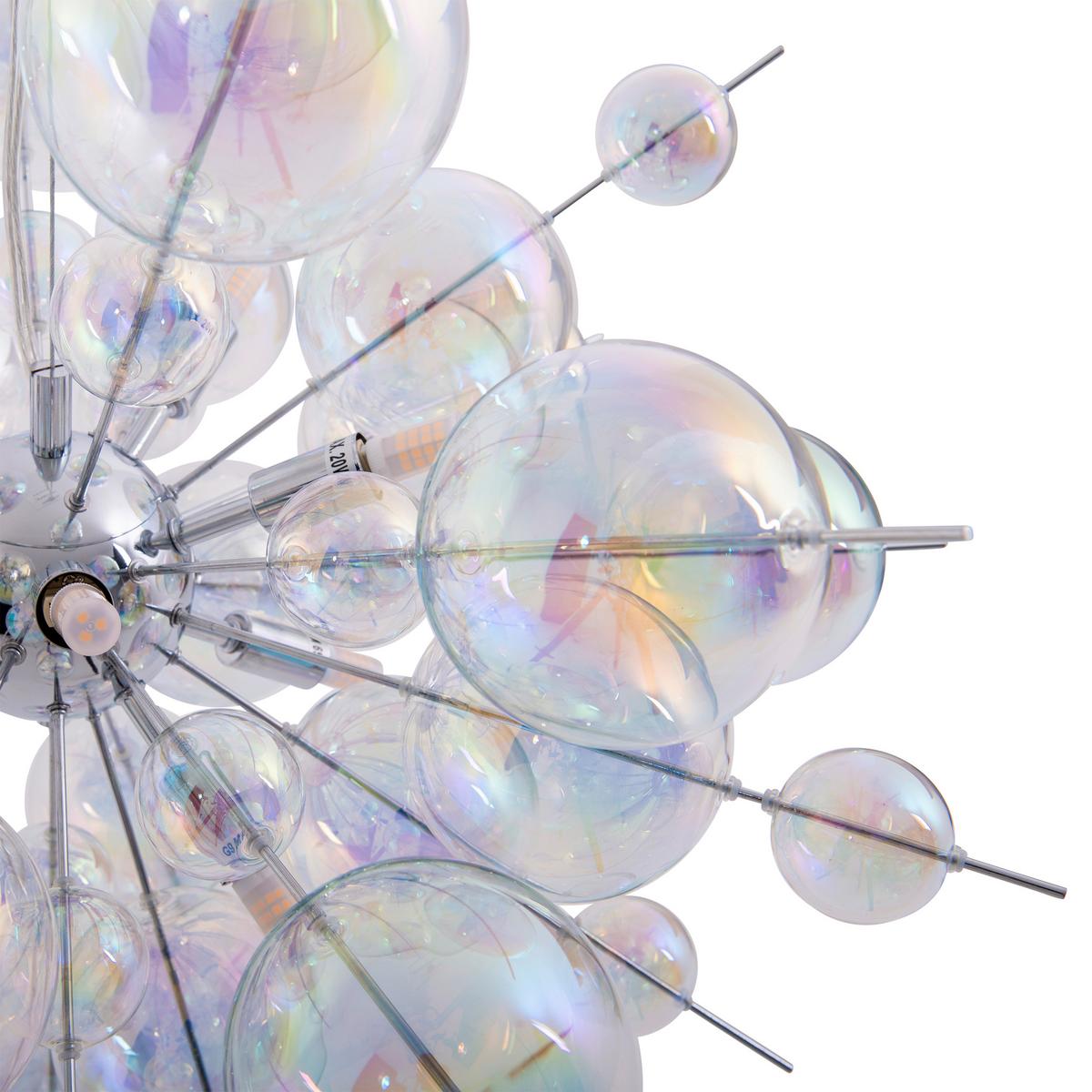 Hängeleuchte Explosion H:150cm 10-Flammig, Glas/metall - Chromfarben, Trend, Glas/Metall (65/150cm) - Näve
