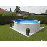 Stahlwandbecken Set Steely De Luxe Ø 360 X H 120 cm - Weiß, MODERN (360/120cm)