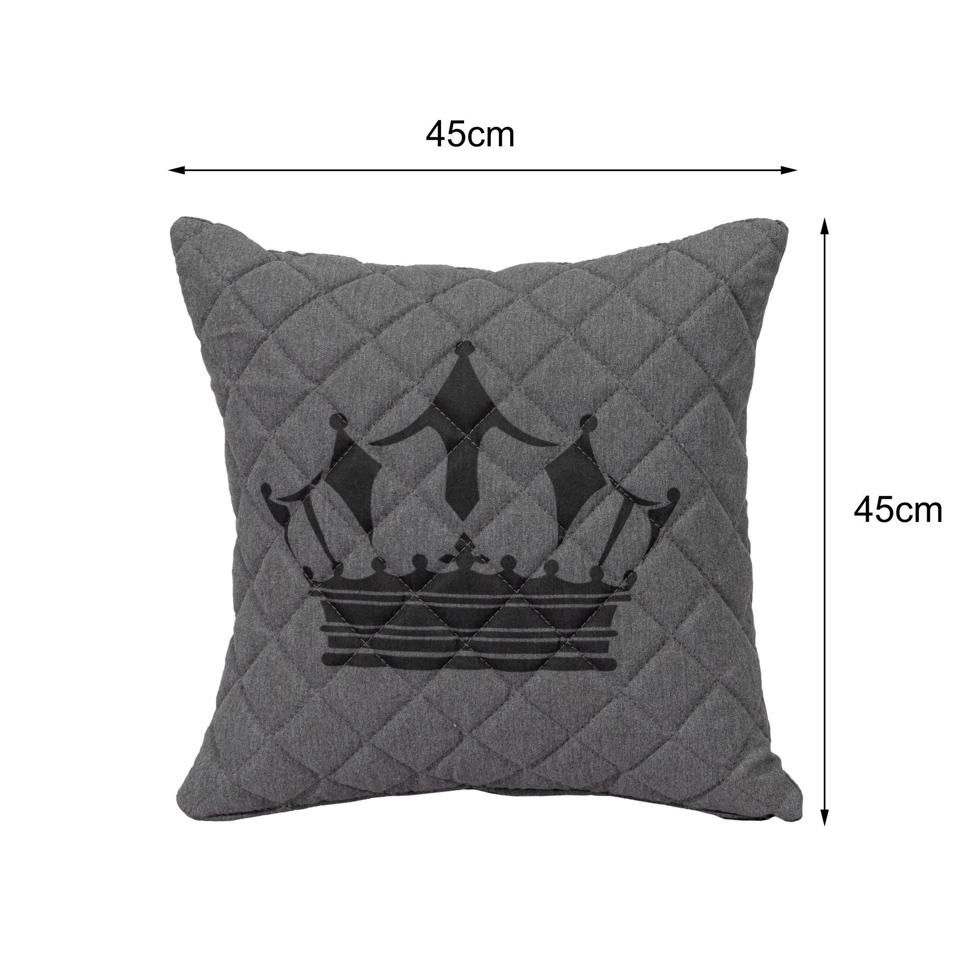 OUTDOOR-KISSEN KRONE - Dunkelgrau/Grau, MODERN, Textil (45/45cm) - Gardenson